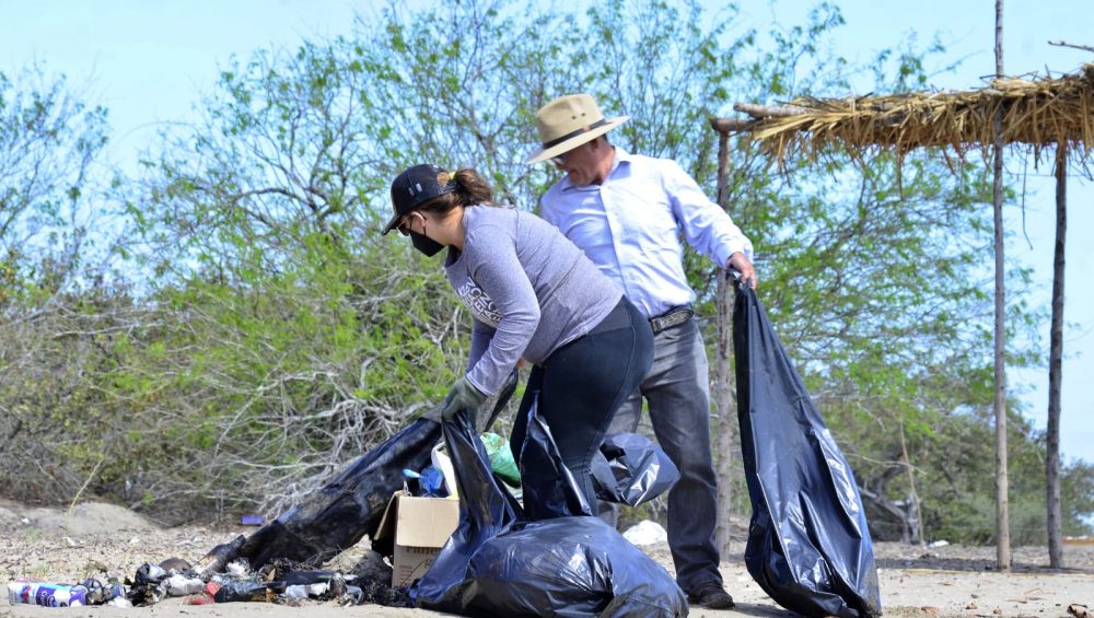 Aplica Ayuntamiento de Angostura operación limpieza en la playa de El Médano Blanco