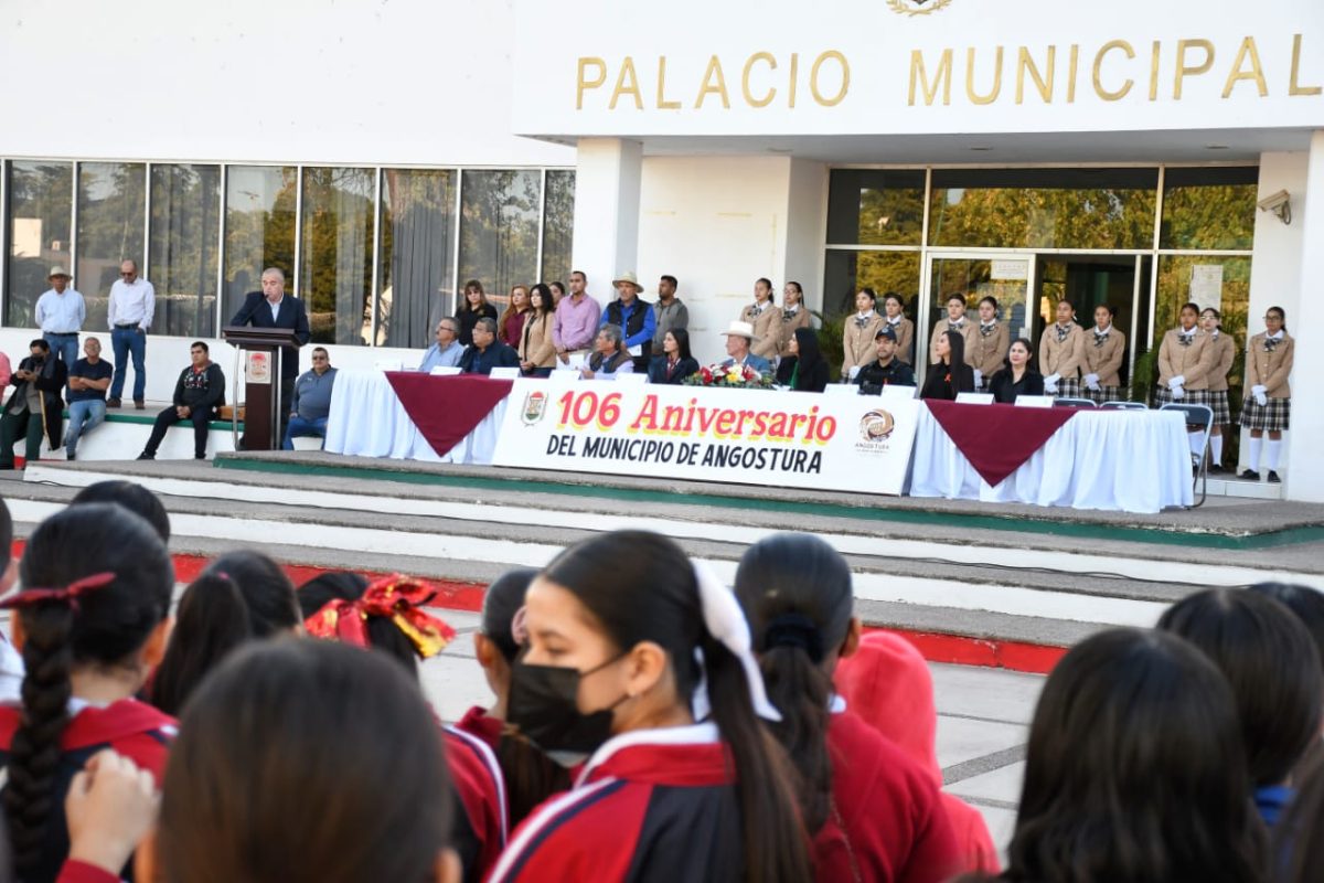 Conmemoran autoridades de Angostura el 106 Aniversario del Municipio