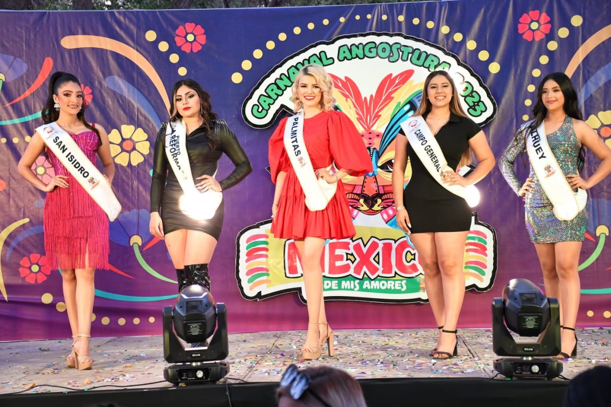 Realiza Angostura gran presentación de sus candidatas a reina del Carnaval México de Mis Amores 2023 y al Rey de la Alegría